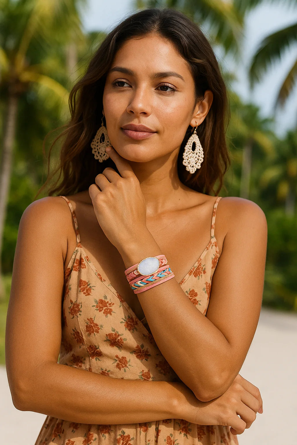 Bracelet Rose tressée