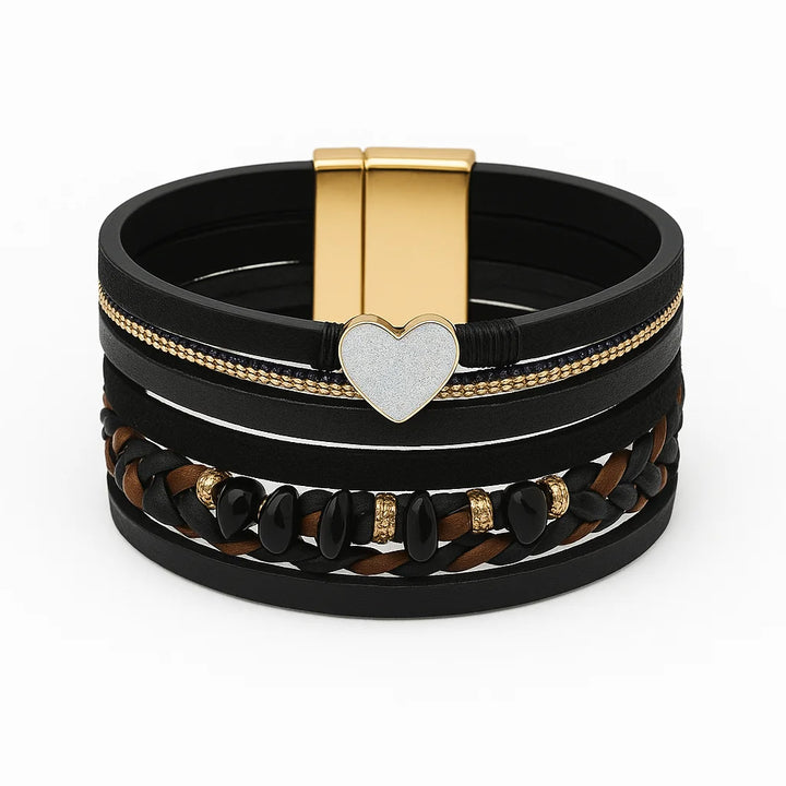Retro Love Hand-woven Leather Bracelet