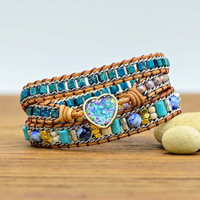 Giovanella bleu opale Bracelet marron clair