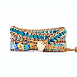 Giovanella bleu opale Bracelet marron clair _attache  vue arrière